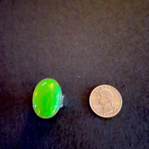 Green turquoise size 6 ring handcrafted